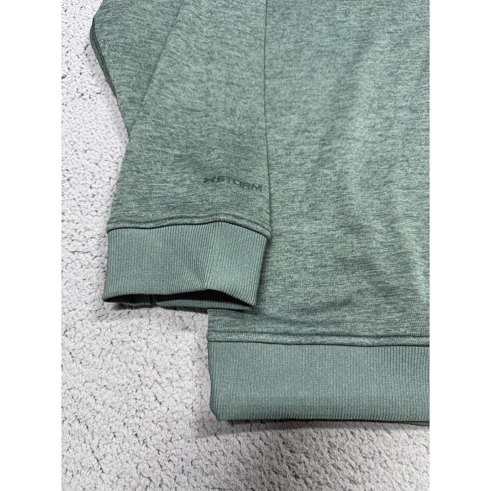 Under Armour Sweatshirt Mens 3XL Green Fleece 1/4 Zip ColdGear Pullover Logo - Picture 2 of 8